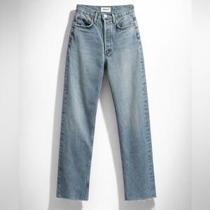 Agolde Lana Button Fly faded jeans, 100% cotton, fray, 23, EUC